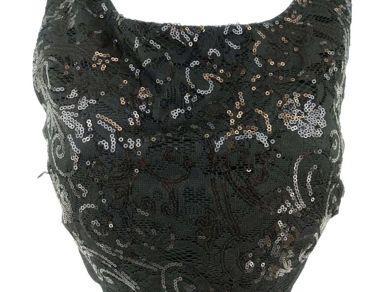 JODI KRISTOPHER 2 Piece Dress Floral Skirt Sequin Crop Top Homecoming Jr Sz 3