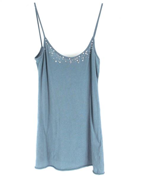 VELVET Cami & Shrug Sweater Set Long Tie Front Sequin Blue Sz S Anthropologie