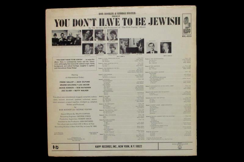 Bob Booker & George Foster Present: You Don't Have To Be Jewish 1965 12" Vinyl