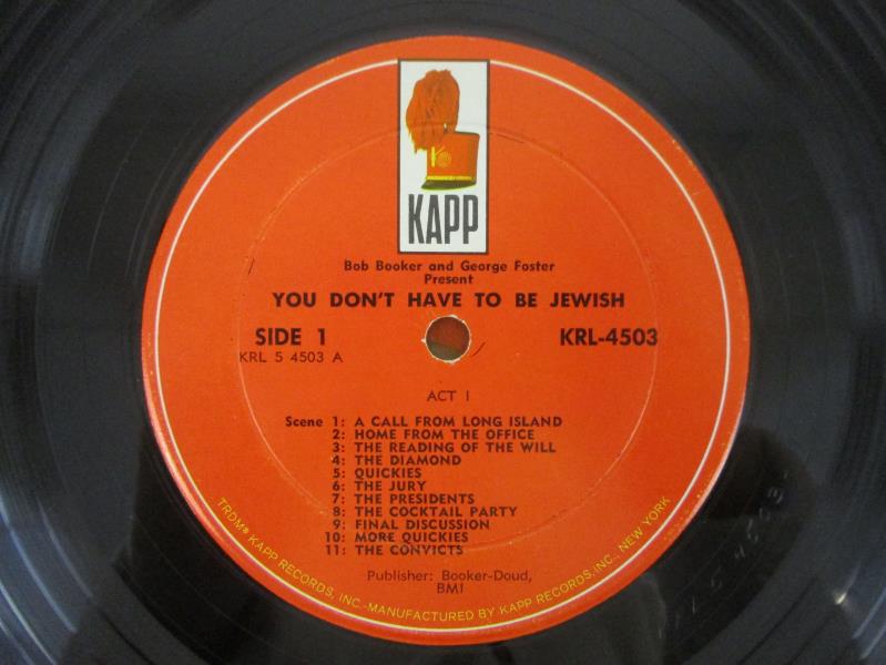 Bob Booker & George Foster Present: You Don't Have To Be Jewish 1965 12" Vinyl