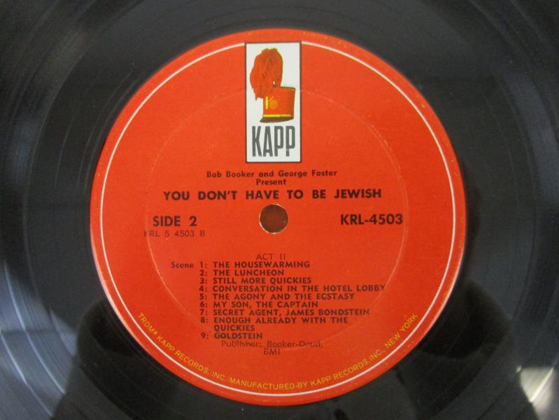 Bob Booker & George Foster Present: You Don't Have To Be Jewish 1965 12" Vinyl
