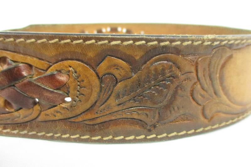 Leegin Braided And Stamped Leather "Becky" Belt W/ NFR 25th Anniversary Buckle
