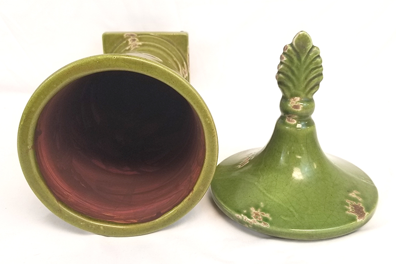 A&B Home Large Antiqued Ceramic Decorative Vase with Lid 22x7.5in Repaired