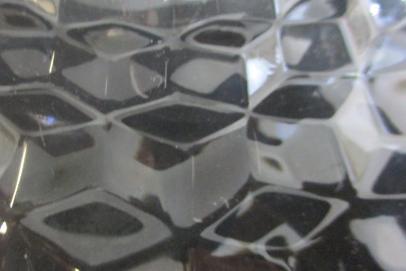Jeanette Clear Cube Cream & Sugar Set w/ Tray + Cake Plate Depression Glass