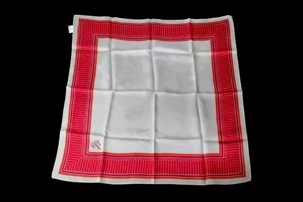 Vintage Avon Number One Acetate Twill Scarf Beige Red Orange Burgundy