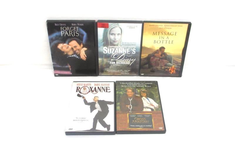 Lot Of 5 DVDs: Message In A Bottle, Forget Paris, Gross Anatomy, Roxanne, S.Diar