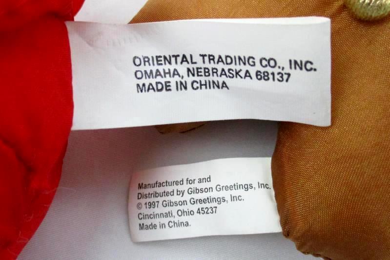Lot Of 4 Plush Santa Ornaments Oriental Trading & 1997 Gibson Gingerbread Man