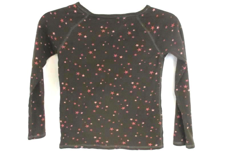 Youth Girl Gap Size Medium 8 Brown Pink Stars Long Sleeve 100 Percent Cotton