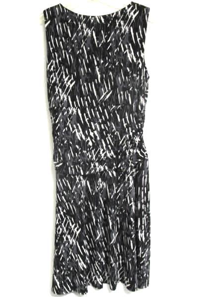 Nine West Women's Dress Black White & Grey Pattern Polyester Stretch Blend Sz 14