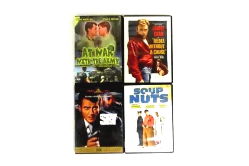 Lot of 4 DVDs The Spy Who Loved Me Rebel Without A Cause Soup To Nuts War Army