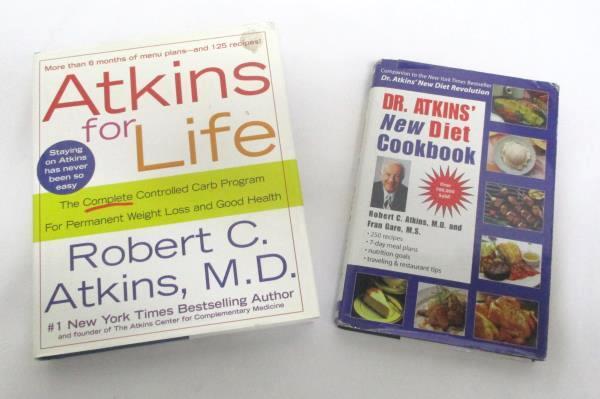 Lot Of 2 Atkins Diet Books: Dr. Atkins New Diet Cookbook & Atkins For Life