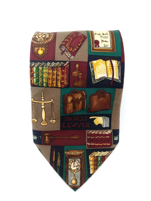 ALYNN NECKWEAR "Law Office" 100% Silk Neck Tie Print for Lawyer or Paralegal