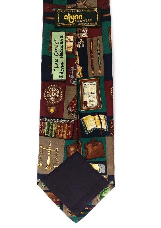 ALYNN NECKWEAR "Law Office" 100% Silk Neck Tie Print for Lawyer or Paralegal
