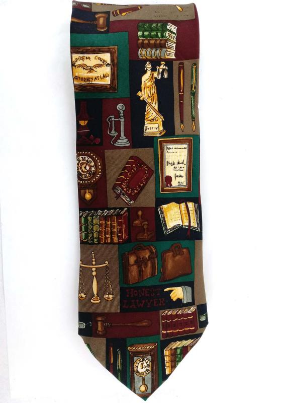 ALYNN NECKWEAR "Law Office" 100% Silk Neck Tie Print for Lawyer or Paralegal