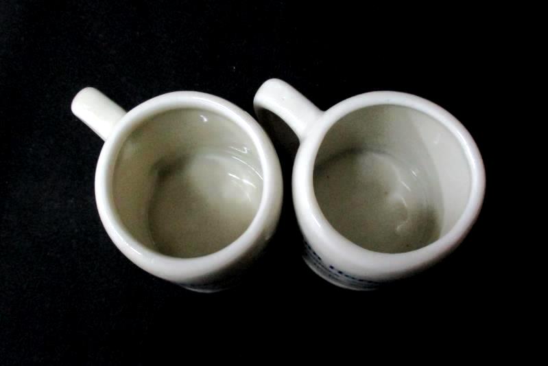 2 German Miniature Ceramic Schinken hager Beer Steins Mugs Shot Bavarian Hofbrau