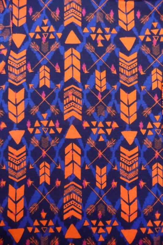 LuLaRoe Carly Dress XS Blue Coral Tribal Design Hi-Lo Short Sleeve