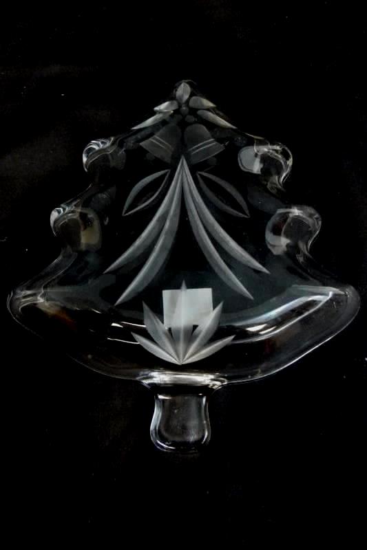 Vintage Mikasa Clear Glass Christmas Tree Candy Dish Made in Yugoslavia