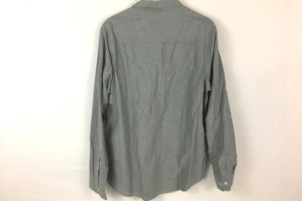 Fission Men's Slim Fit Button Up Grey Long Sleeve Dress Shirt Size Large
