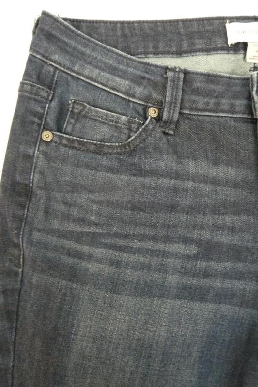 Liz Claiborne Women's City Dark Blue Jeans Ankle 5-Pocket Size 4