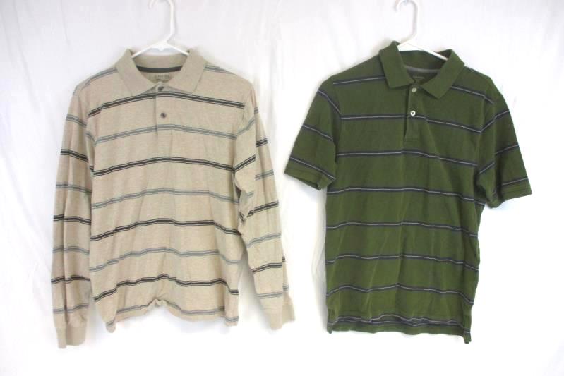 Lot of 2 St. John's Bay Men's Size Small Striped Button Up Shirts