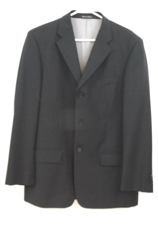 Axcess Men's Black Pin Striped Blazer Suit Jacket Career Sz 40R 100% Wool