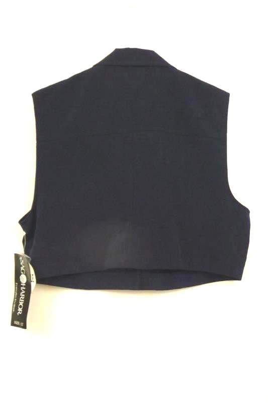 Sag Harbor Women's Cropped Vest Blue Buttons Size 12 Polyester