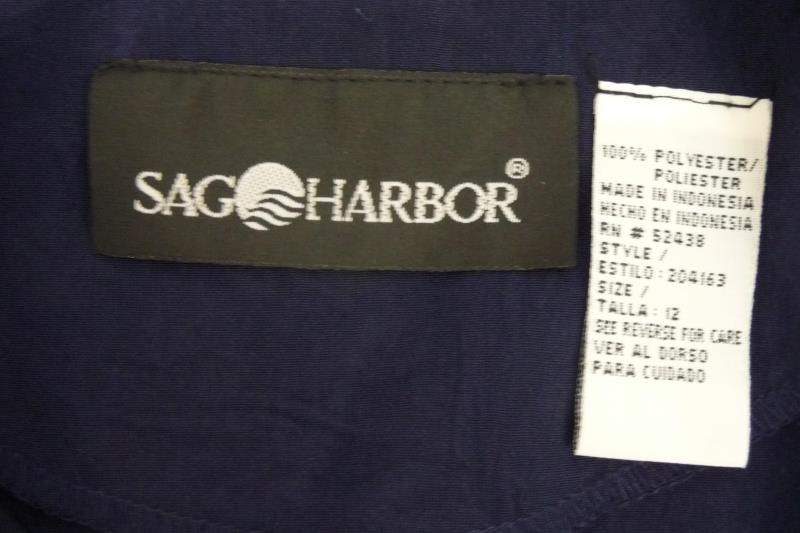 Sag Harbor Women's Cropped Vest Blue Buttons Size 12 Polyester