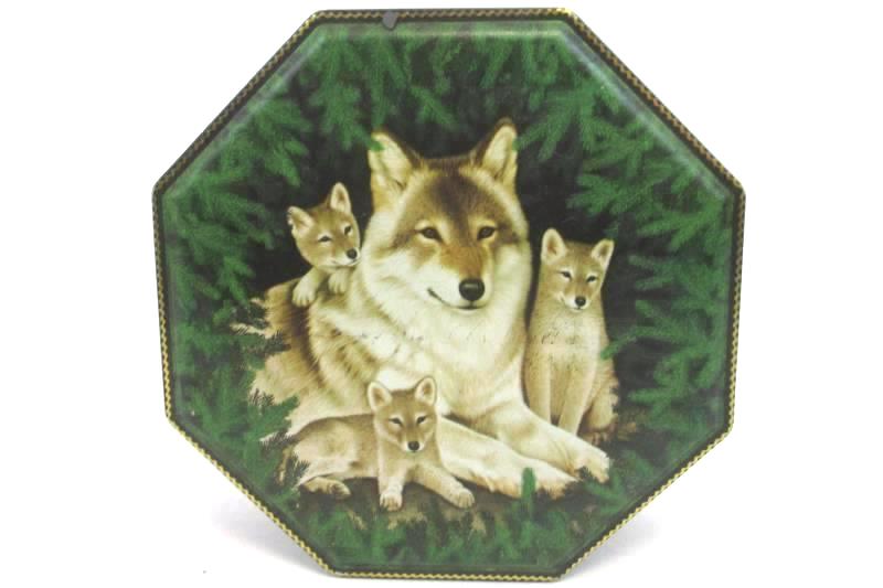Lot of 3 Collectible Tins Alaska Wolves Seaside Sweets Trails End Popcorn