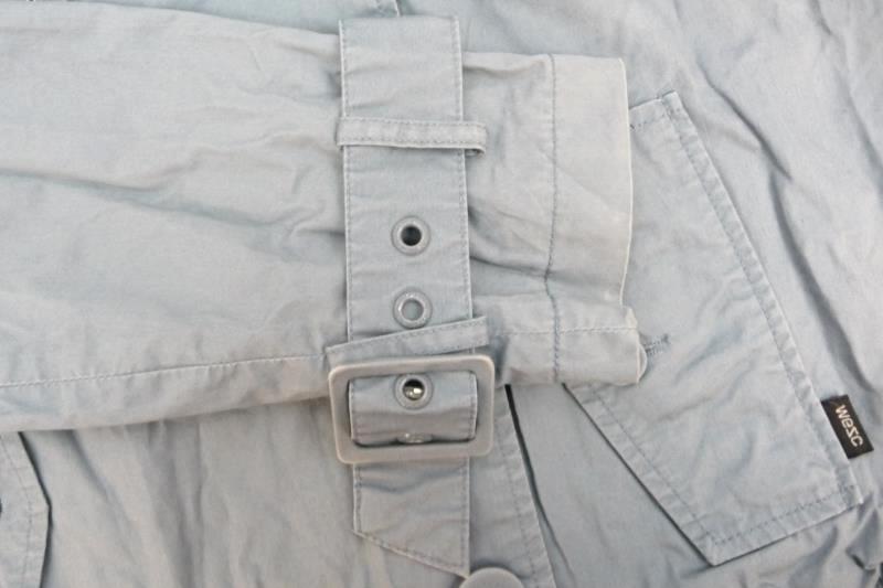 WeSC Womens Coat Jacket Blue Size L Buttons Lined Sweden Designed Style "Olive"