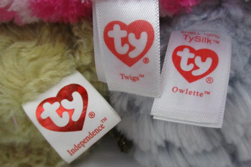 Lot Of 3 Ty Beanie Plush Toys Independence Owlette Twigs Dated 2000 2018