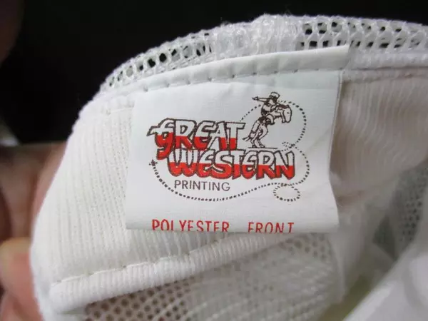 Great Western Ball Cap Norwegian Uff Da Nylon Mesh Off White Trucker Adjustable