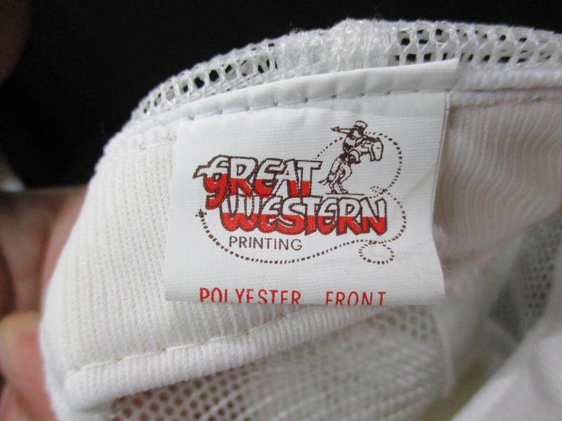Great Western Ball Cap Norwegian Uff Da Nylon Mesh Off White Trucker Adjustable