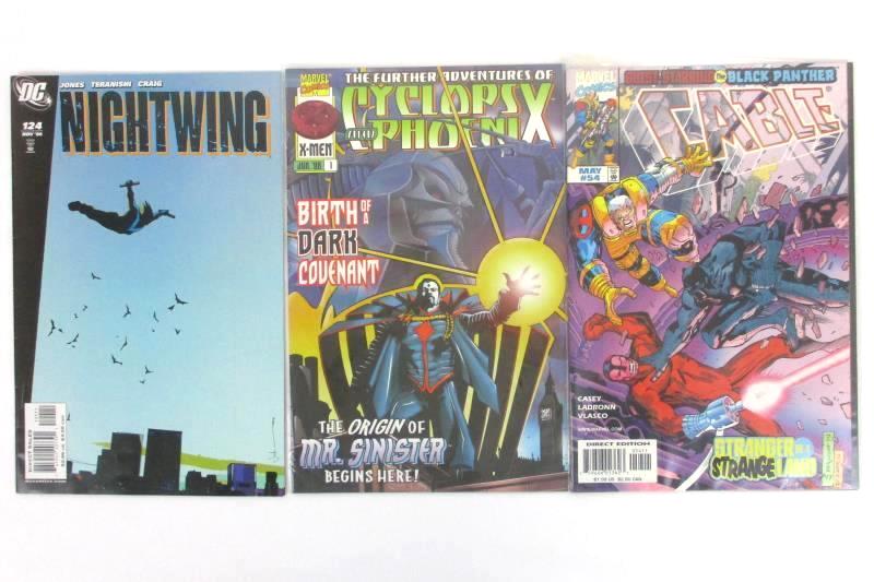 Lot of 3 DC and Marvel Comics Cyclops and Phoenix Nightwing Cable