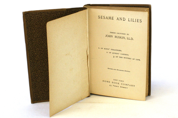 Vintage Sesame And Lilies By John Ruskin Hardcover Florentine Edition