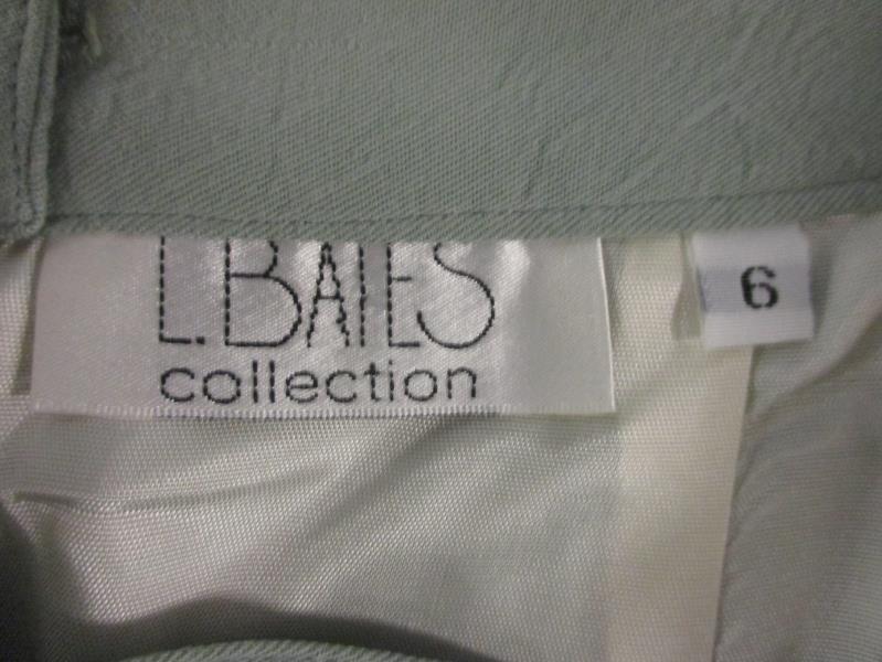 Women's L. Bates Light Green Coat Skirt Combo Size 6 for Skirt and Large Coat