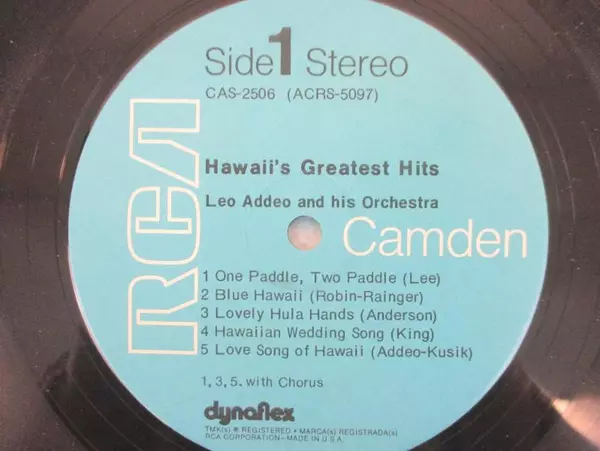 Hawaii's Greatest Hits Leo Addeo And Hirs Orchestra Jazz Vinyl Record
