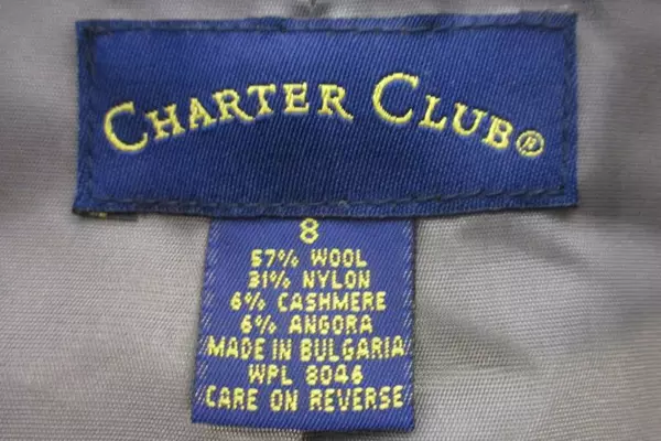 Charters Club Women's Size 8 Blazer Jacket Heather Grey Wool Blend