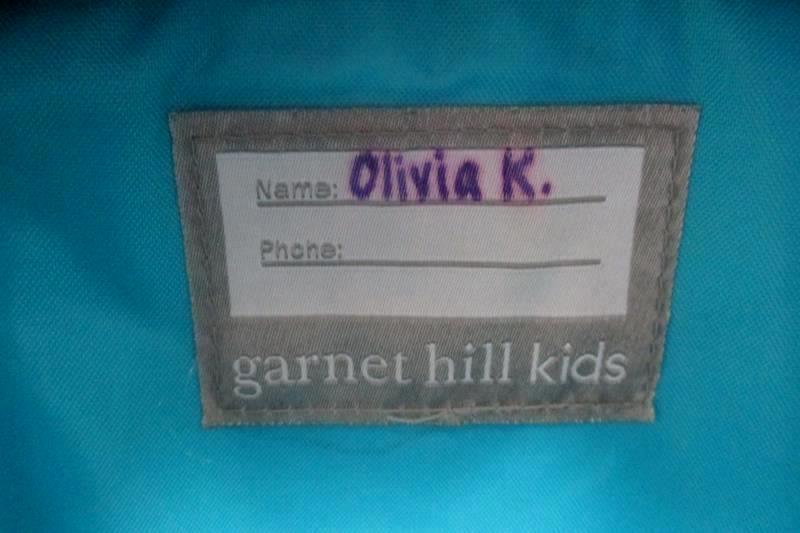 Garnet Hill Kids Backpack Lavender Teal Blue Gray With Horse Decor OHK Monogram
