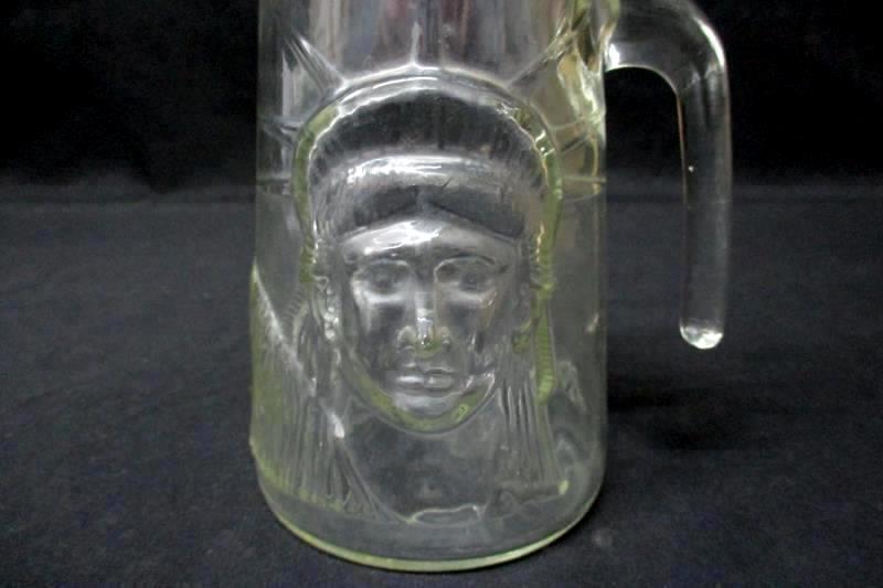 Set Of 2 Mugs Statue Of Liberty Clear Glass 6 inch Tall