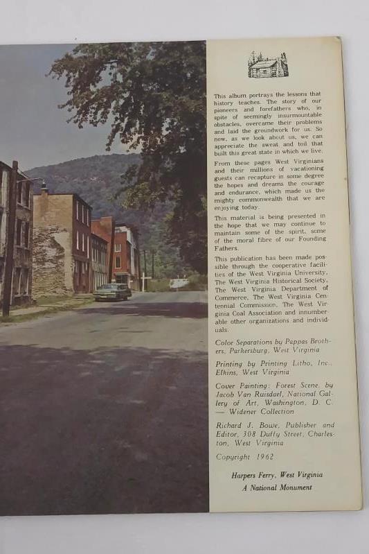 Vtg 1962 Historical Album of West Virginia by Richard Bowe Centennial