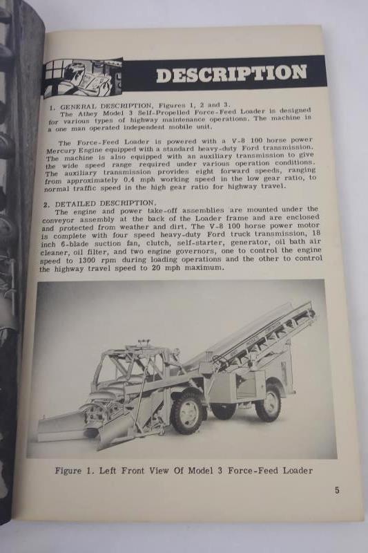 Vintage 1947 Athey Model 3 Force-Feed Loader Operating & Maintenance Manual S-21