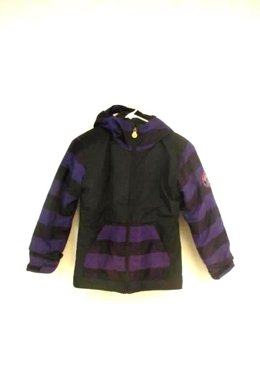Youth Snowboarding Coat Bonfire Black Purple Plaid Size Medium