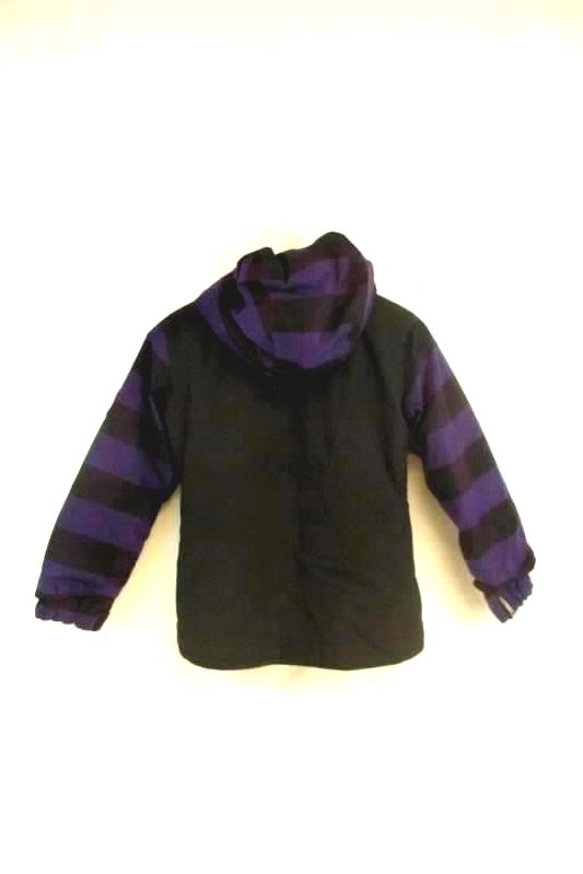 Youth Snowboarding Coat Bonfire Black Purple Plaid Size Medium