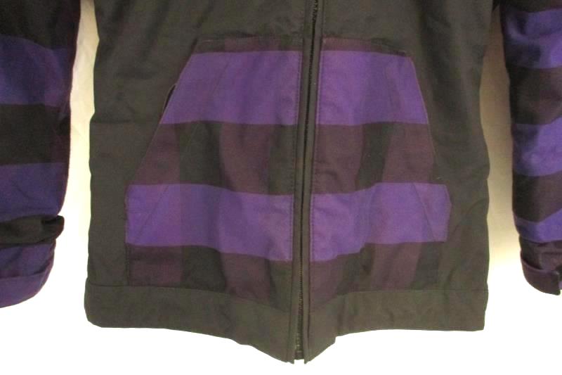 Youth Snowboarding Coat Bonfire Black Purple Plaid Size Medium