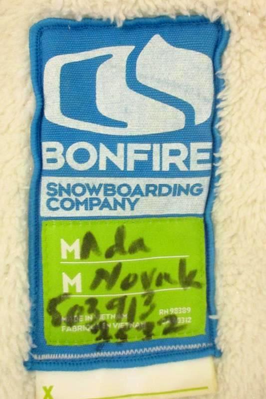 Youth Snowboarding Coat Bonfire Black Purple Plaid Size Medium
