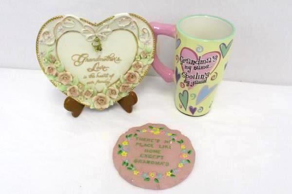 Celebrate Grandmother Love Plate Grandma Spoilin' Mug No Place Like Home Plaque