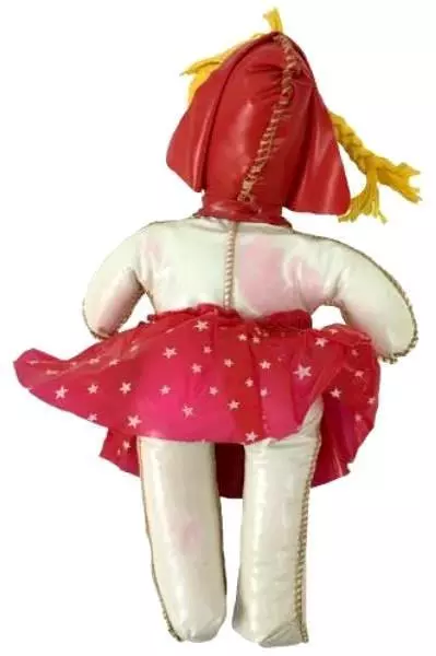 Vintage Cowgirl Baby Doll Toy 10.5" Tall Red & Stars Plush Plastic