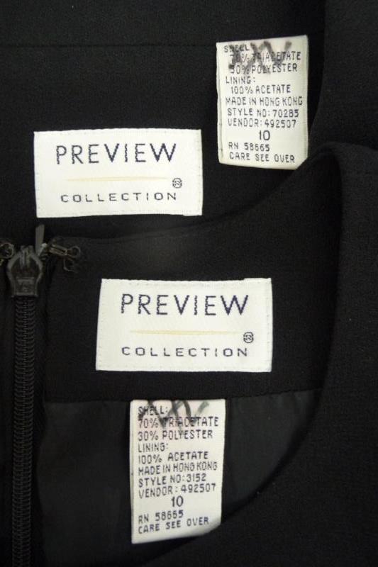 Preview Collection Women's Black Dress Suit Blazer Set Size 10 Nordstrom Career