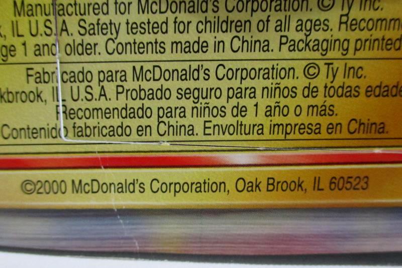 Ty 2000 Ronald McDonald House Charities Millenium Bear Rare In Package