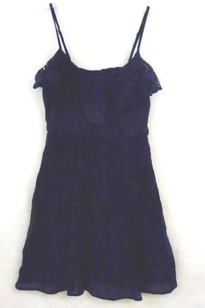 Women Iz Byer Junior Navy Blue Spaghetti Strap Sun Dress Scoop Neck X Small